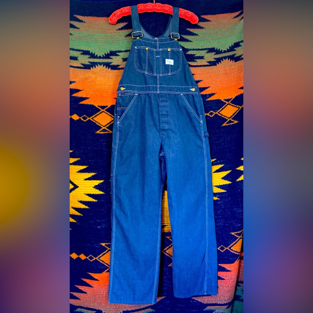 Vintage 70’s Sears Tradewear Denim Overalls! Union Made! Button Fly. Large. Boho